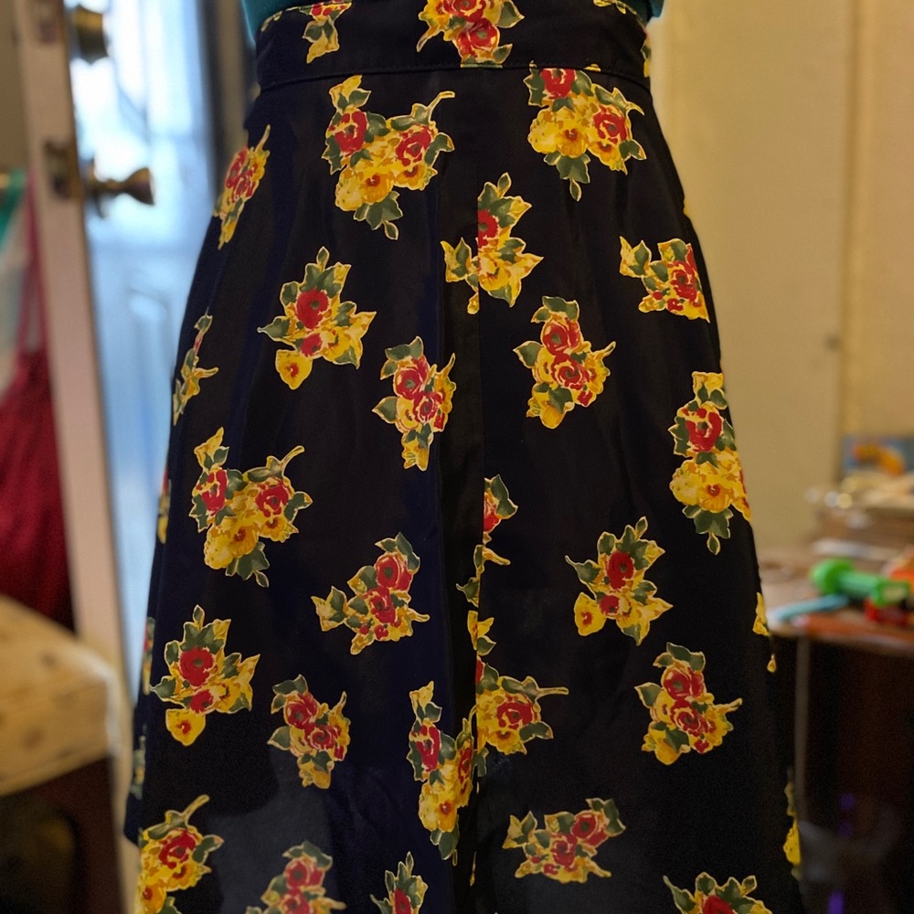 Vintage Floral Flaired Mini Skirt